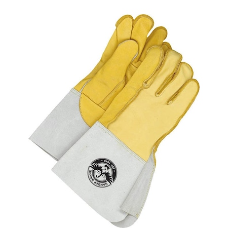 Bdg 64-1-1065C Welding Gloves, Gauntlet Cuff, Straight Thumb, Premium Cowhide, 7, 1 PR 64-1-1065C-7-K